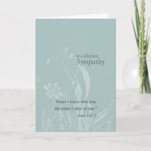 Religiöses Seafoam Aquamarine Bio Blume Beileid Karte