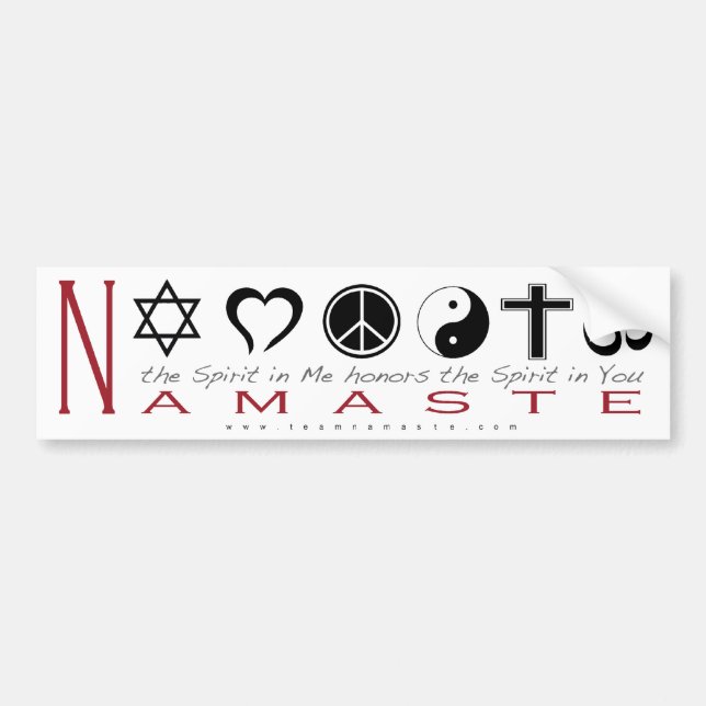 Religiöses Symbol Namaste Autoaufkleber (Vorne)