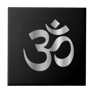 Religiöses Symbol von Hinduismus Pranava Fliese