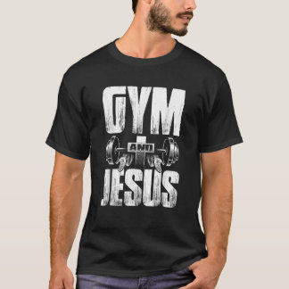 Religiöses Trainingsgymnasium Jesus Barbell hebt G T-Shirt