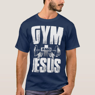 Religiöses Trainingsgymnasium Jesus Barbell hebt G T-Shirt