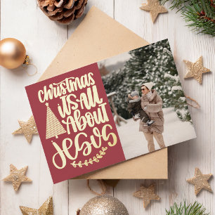 Religiöses Weihnachten ist über Jesus Foto Folie Folien Feiertagskarte