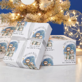 Religiöses Weihnachtspapier - Geburt Christi Geschenkpapier