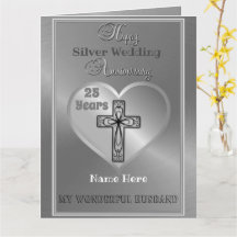Religious 25 th Wedding Anniversary Card Ehemann