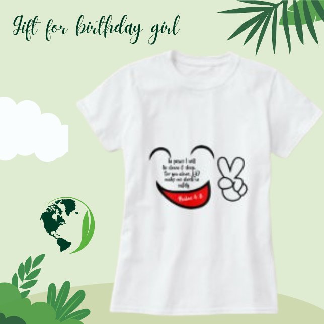 Religious Bible Verse und Niedliche Emoji Face Wom T-Shirt (Von Creator hochgeladen)