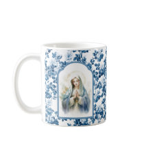 Religious Blue Floral gesegnete Mutter Mary