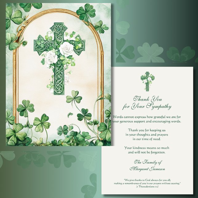 Religious Catholic Irish Celtic Cross Condolence  Dankeskarte (Von Creator hochgeladen)