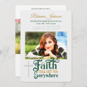 Religious Christian Class of 2023 Photo Graduation Einladung