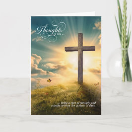 Religious Christian Cross on Hill Thinking of You Karte