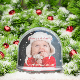 Religious Christmas Baby Photo Bible Verse Schneekugeln