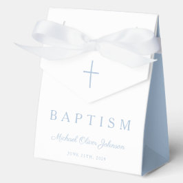 Religious Cross Baby Blue Script Boy Baptism Geschenkschachtel