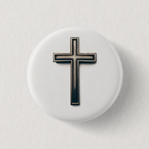 Religious Cross Button