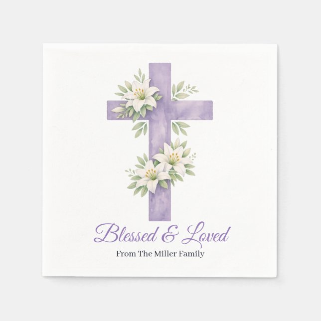 Religious Easter Blessings Mother’s Day Cross  Serviette (Vorderseite)