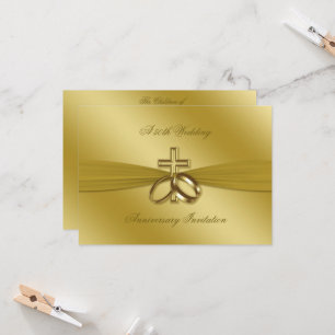 Religious Golden 50. Hochzeitstag Einladung