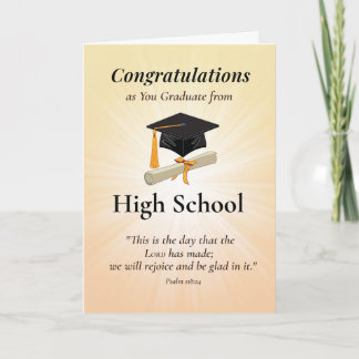 Religious High School Graduation Scripture Congrat Karte