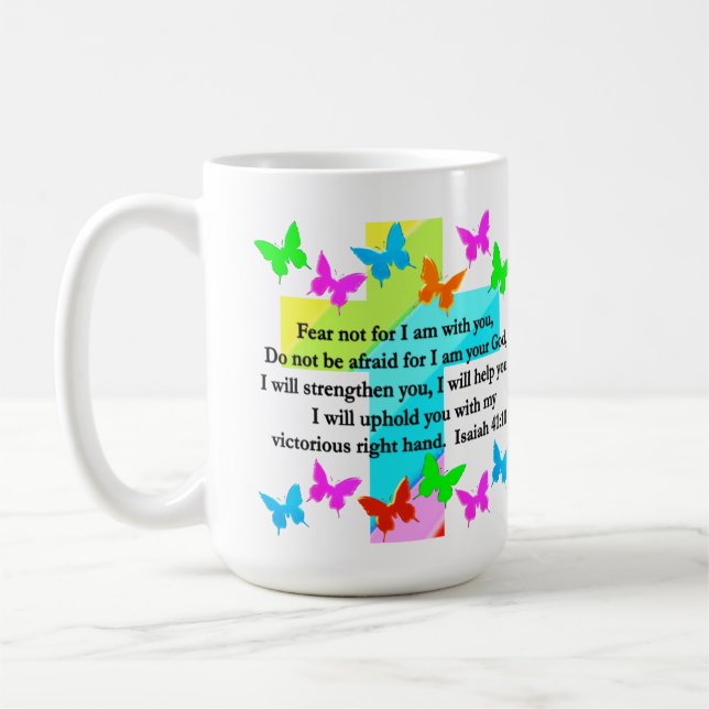 RELIGIOUS ISAIAH 41:10 SCRIPTURE VERSE KAFFEETASSE (Links)