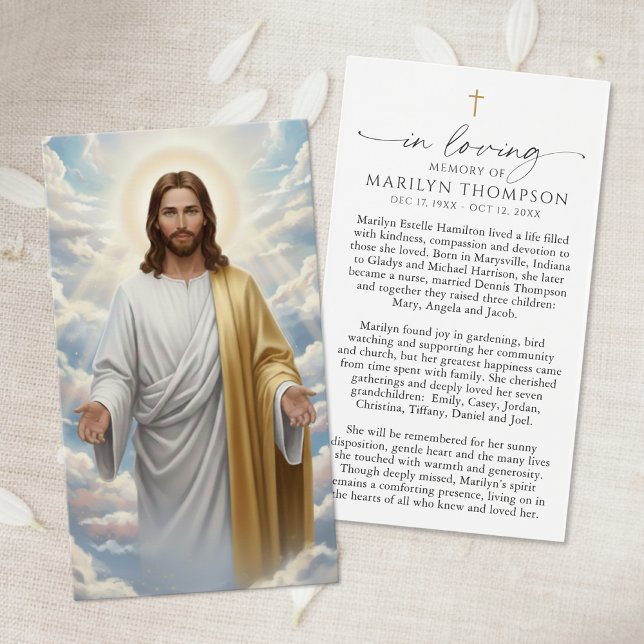 Religious Jesus Remembrance Sympathy Prayer Card (Von Creator hochgeladen)