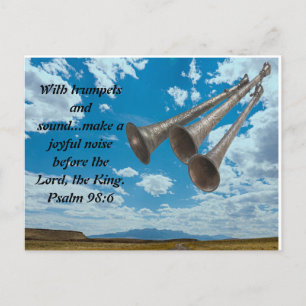 Religious Joy Celebrate music horns post card Postkarte