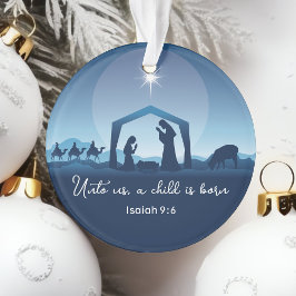 Religious Nativity Scene Bible Verse Christmas Ornament