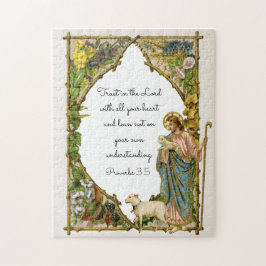 Religious Proverbs 3:5 Scripture Jesus Shepherd Puzzle
