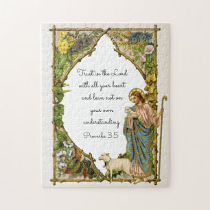 Religious Proverbs 3:5 Scripture Jesus Shepherd Puzzle