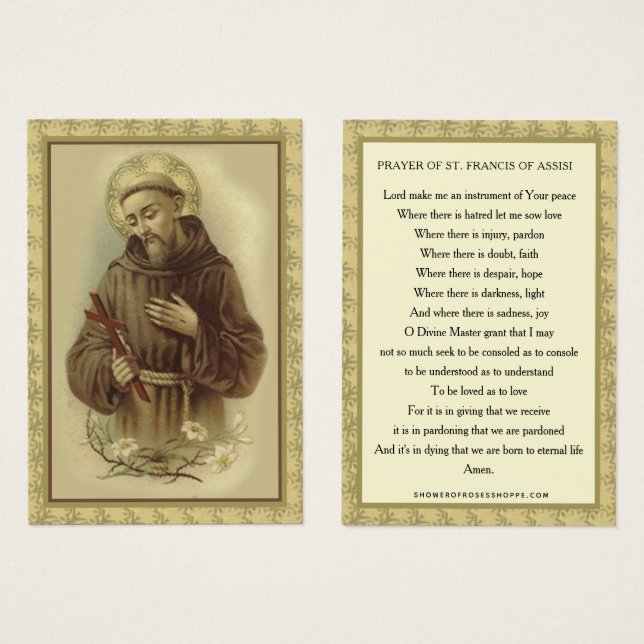 RELIGIOUS SAINT FRANCIS ASSISI PRAYER PRIEST (Vorne & Hinten)