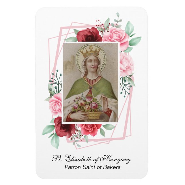 Religious St. Elisabeth of Hungary Patron Bakers Magnet (Vertikal)