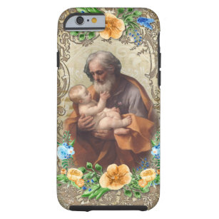 Religious St. Joseph Baby Jesus Vintag floral Tough iPhone 6 Hülle