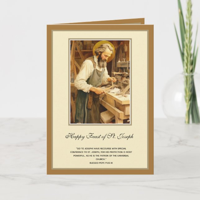 Religious St. Joseph Feast Catholic Prayer Card Karte (Vorderseite)