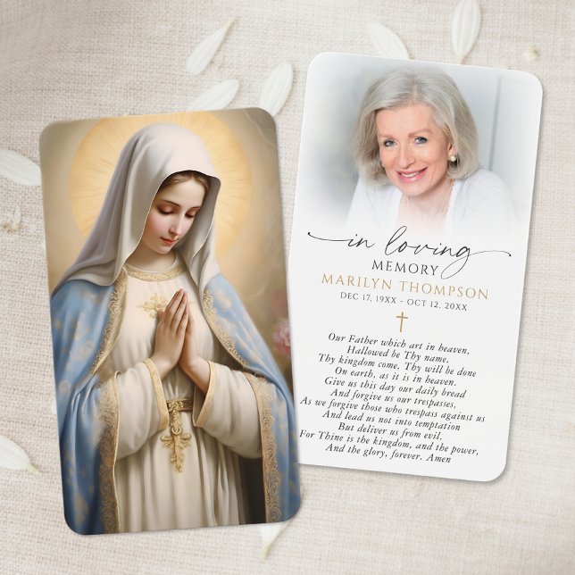 Religious Virgin Mary The Lord's Prayer Card (Von Creator hochgeladen)