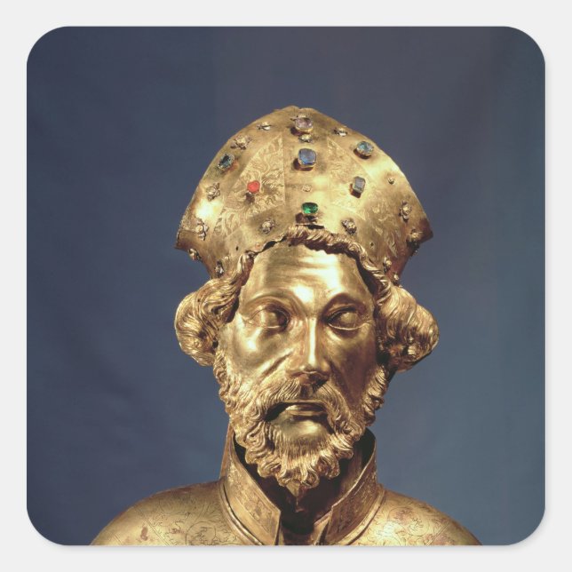 Reliquäre Büste des hl. Johannes Cassian Quadratischer Aufkleber (Vorderseite)
