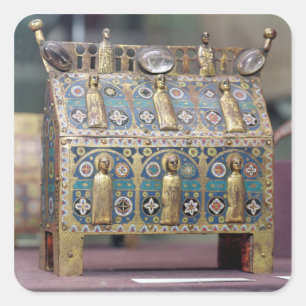 Reliquary Chasse, Limoges, c.1200-50 Quadratischer Aufkleber