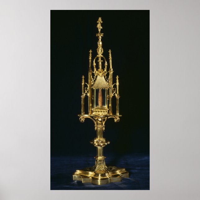 Reliquary Monstrance mit Stück Kreuz Poster (Vorne)
