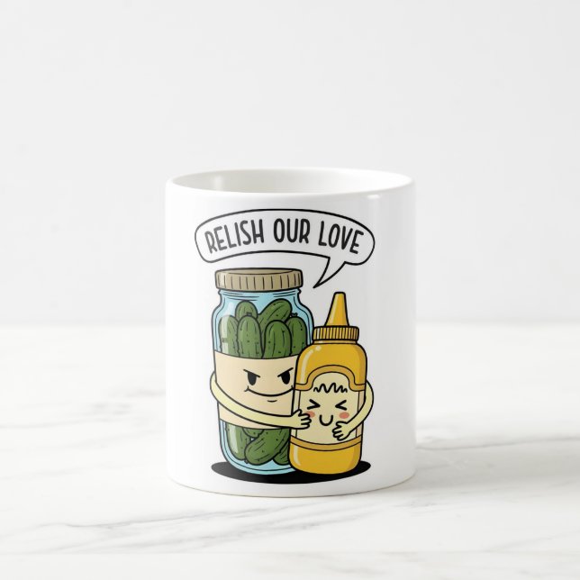 Relish Our Love Mug – Funny Food Pun Coffee Cup Kaffeetasse (Mittel)
