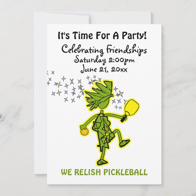 Relish Picklball Party Invitation Einladung (Vorderseite)