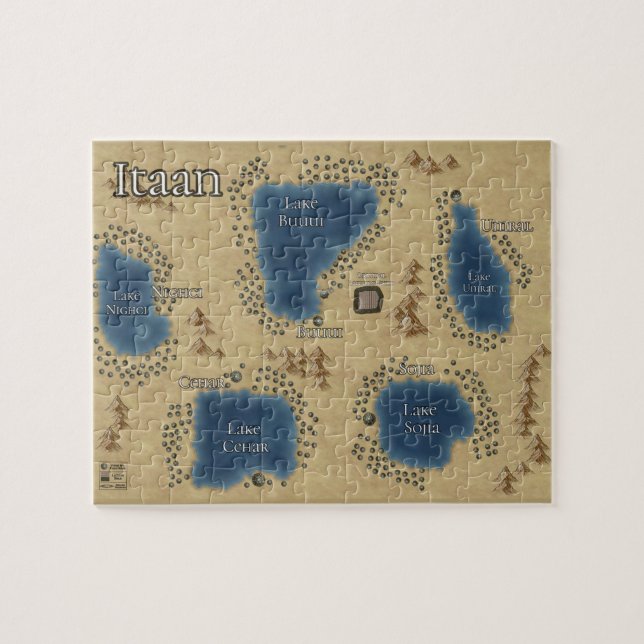 Relkili Sun Itaan Karte Kunst Puzzle (Horizontal)