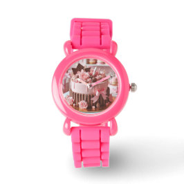 Relógio Aniversário Rosa Infantil Armbanduhr