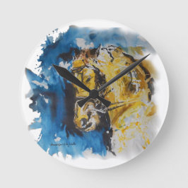 Relógio de parede Cavalo em Manchas Aguadas Runde Wanduhr