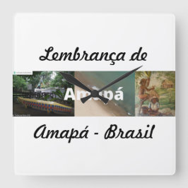 Relogio lembrança de Amapá Quadratische Wanduhr