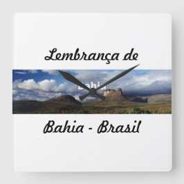 Relogio lembrança de Bahia Quadratische Wanduhr