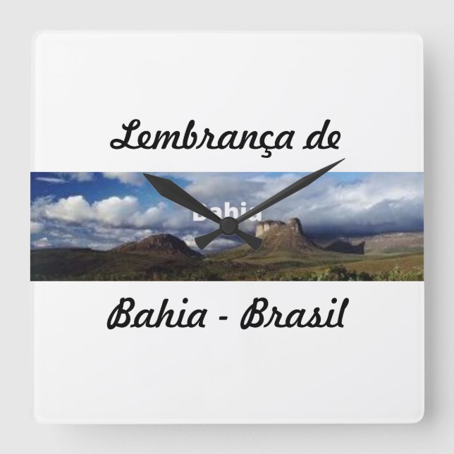 Relogio lembrança de Bahia Quadratische Wanduhr (Vorderseite)