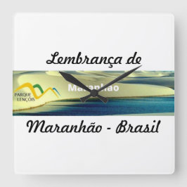 Relogio lembrança de Maranhão Quadratische Wanduhr