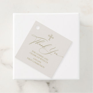 Relogious Thank you tags Communion marfil Geschenkanhänger