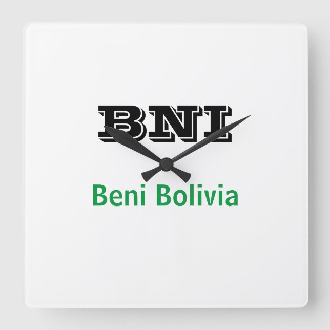 Reloj BNI Beni Bolivia Quadratische Wanduhr (Vorderseite)