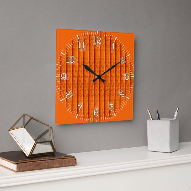 Reloj Cuadrado Time and illustrated art on your wa Quadratische Wanduhr (Büro)