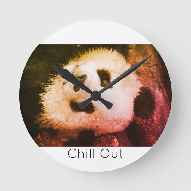 Reloj de pared Bear Panda Runde Wanduhr (Vorderseite)