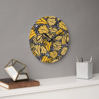 Reloj de pared circular estampado mariposa monarca große wanduhr