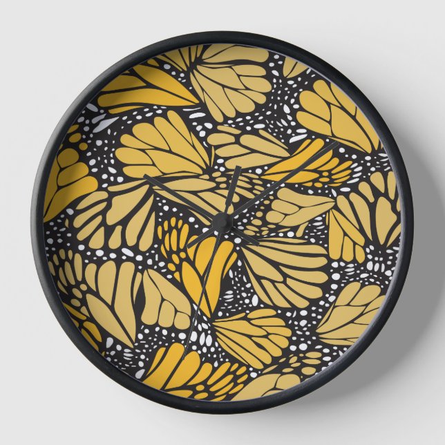 Reloj de pared circular estampado mariposa monarca uhr (Vorderseite)