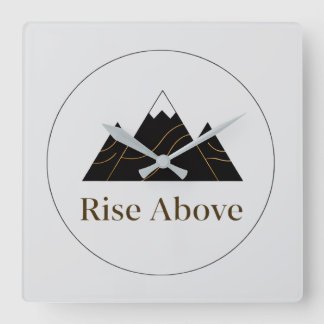 Reloj de Pared Cuadrado ‘Rise Above’ – Minimalista Quadratische Wanduhr