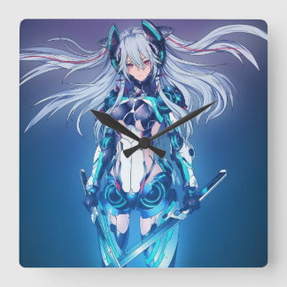 Reloj de pared de anime quadratische wanduhr